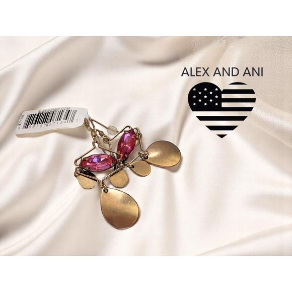 Alex and Ani Sacred Studs Earrings – Illumination Gold-Tone Crystal Posts – NWT - Picture 1 of 4